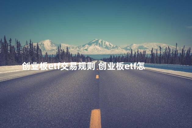 创业板etf交易规则 创业板etf怎么买卖